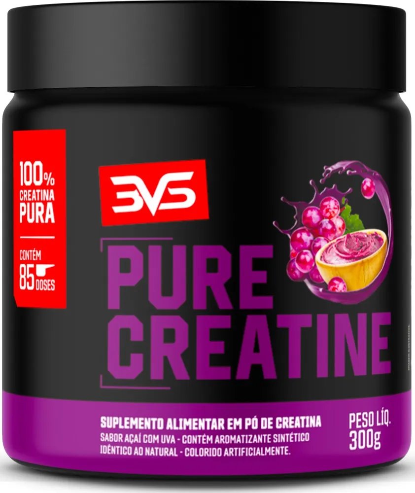 Creatina Monohidratada Sabor Açaí com Uva - 300g - 3VS Nutrition