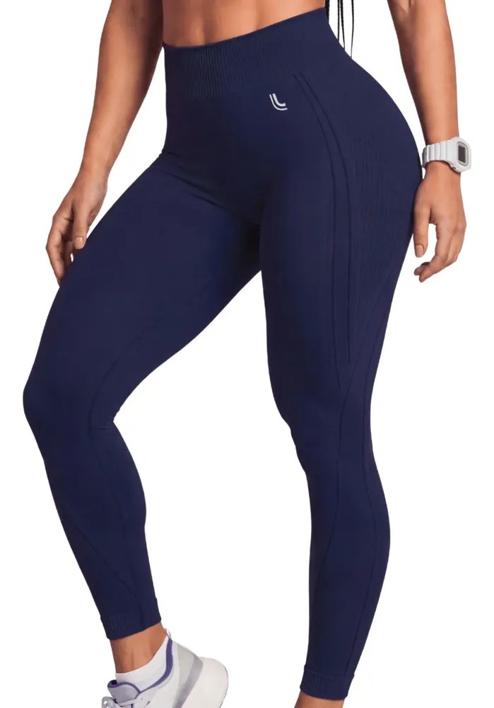 Legging Lupo Original Poliamida Texturizada Ar Sem Costura Marinho Legging Academia Fitness M
