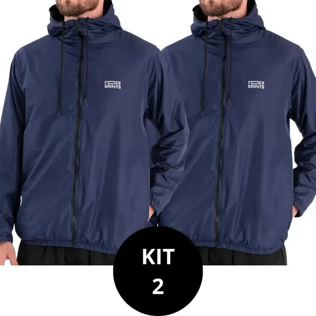 Kit com 2 Corta Vento Liso Rock Saints