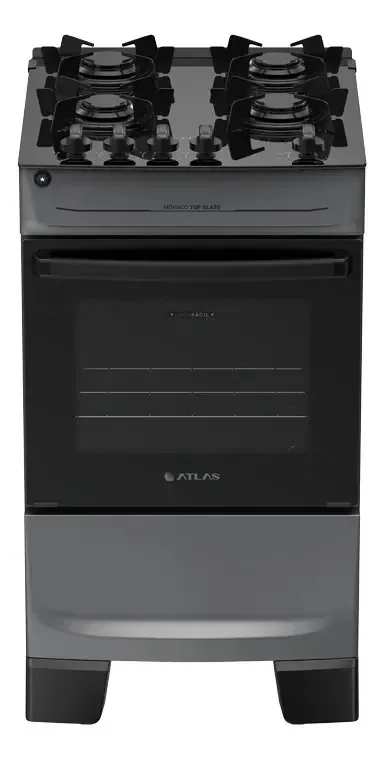 Fogão 4 Bocas Atlas Mônaco Automático Mesa De Vidro