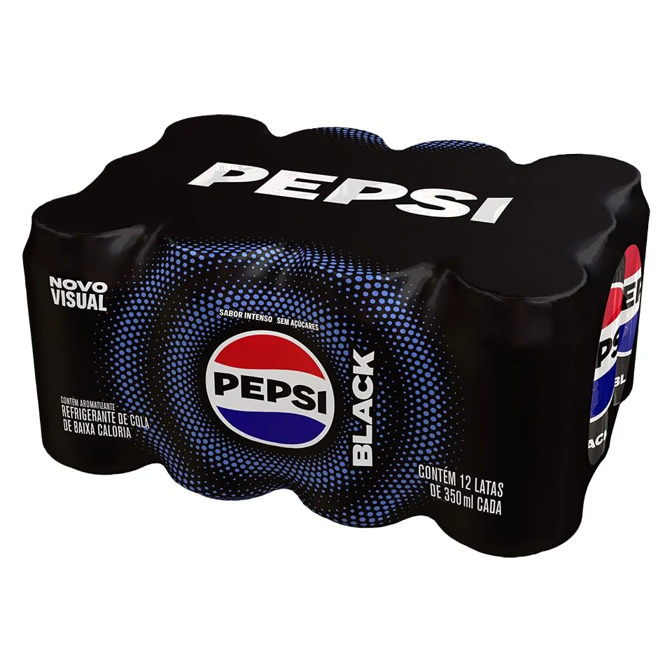 ✨Refrigerante Pepsi Zero BLACK, Lata 350Ml Pack (12 Unidades)✨️