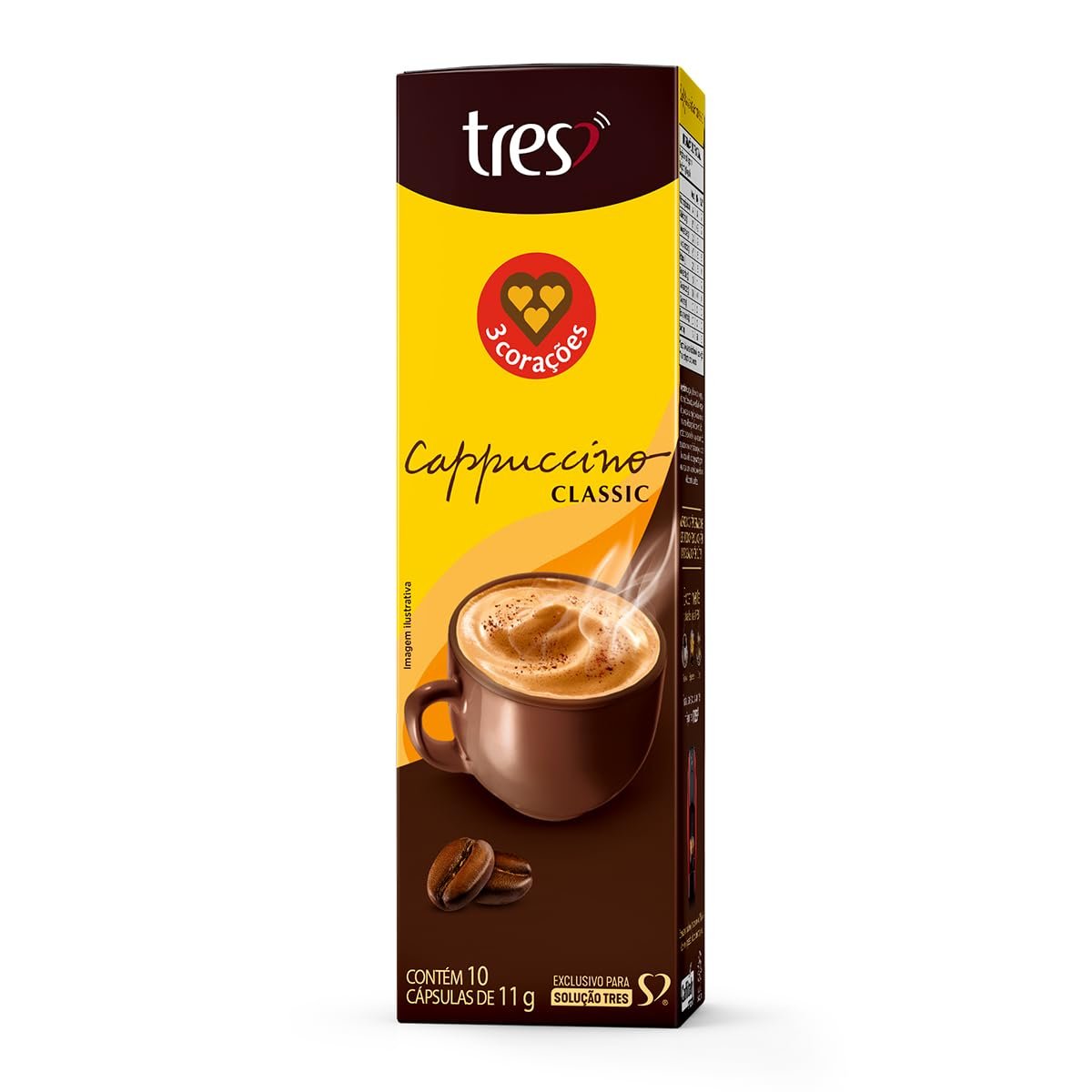 ✨3 Corações Capsula de Cappuccino Classic TRES - 10 unidades✨️