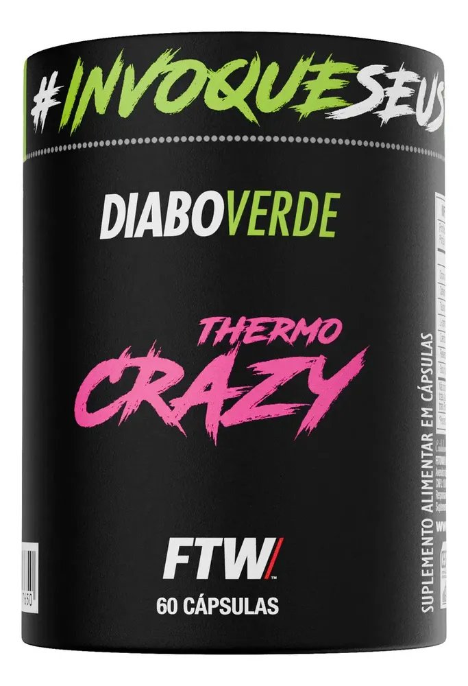 ✨Termogênico Thermo Crazy Pote 60 cáps FTW - DIABO VERDE✨️