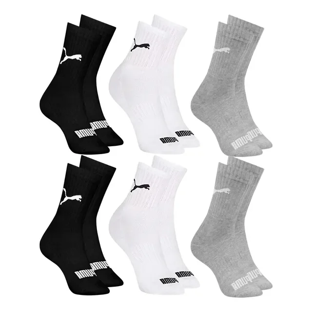 6 Pares Meias Puma Cano Médio