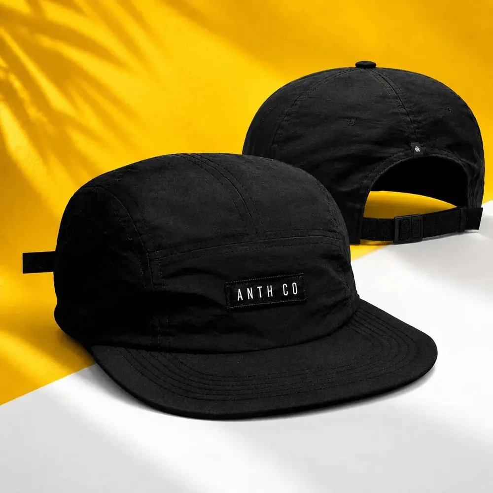 ⚫️ Boné Anth Co Aba Reta Water Five Panel Strapback Impermeavel Preto Único