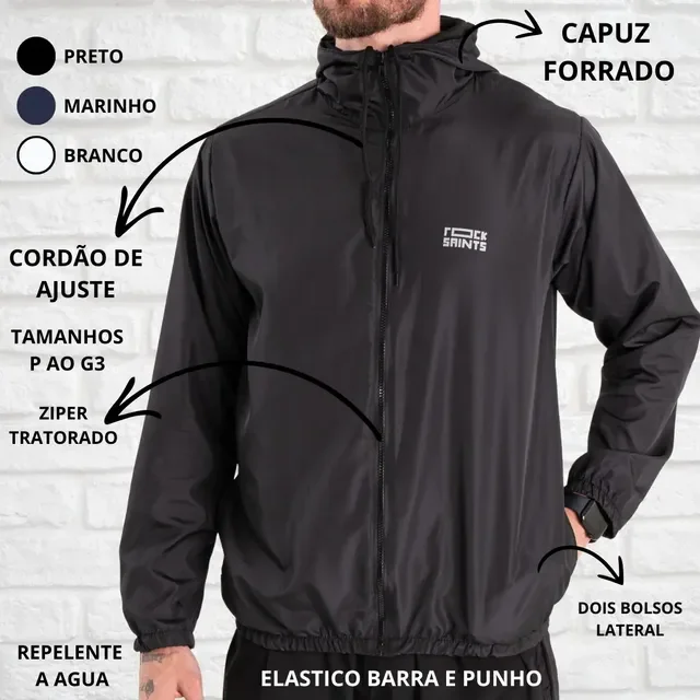 Jaqueta Corta Vento Rock Saints