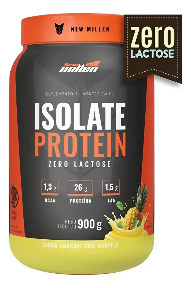 Isolate Protein 900g Protéina Isolada Da Carne New Millen Sabor Abacaxi Com Hortelã