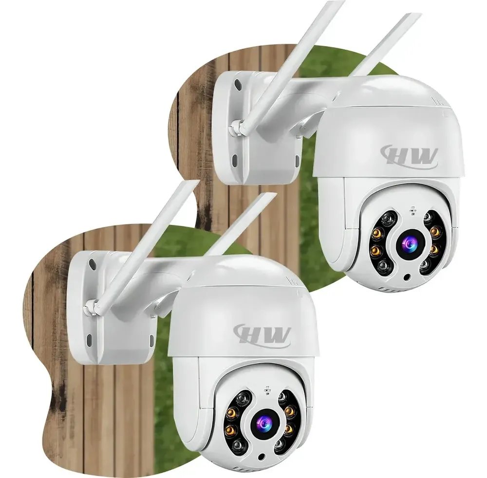 Kit com 2 Câmeras Segurança Ip Interna Externa Wifi iCSee Infravermelho Prova D’Água