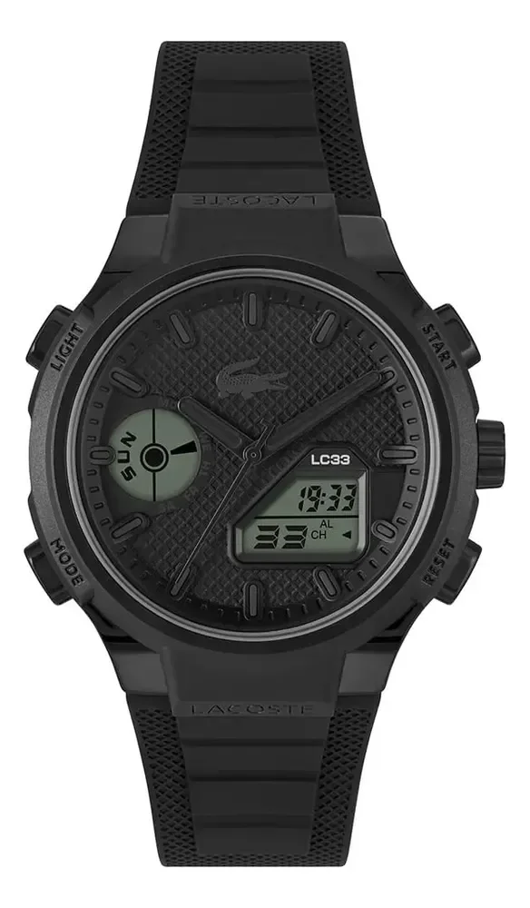 Relógio Lacoste Lc33 Masculino Em Borracha Preto 2011447 Preto
