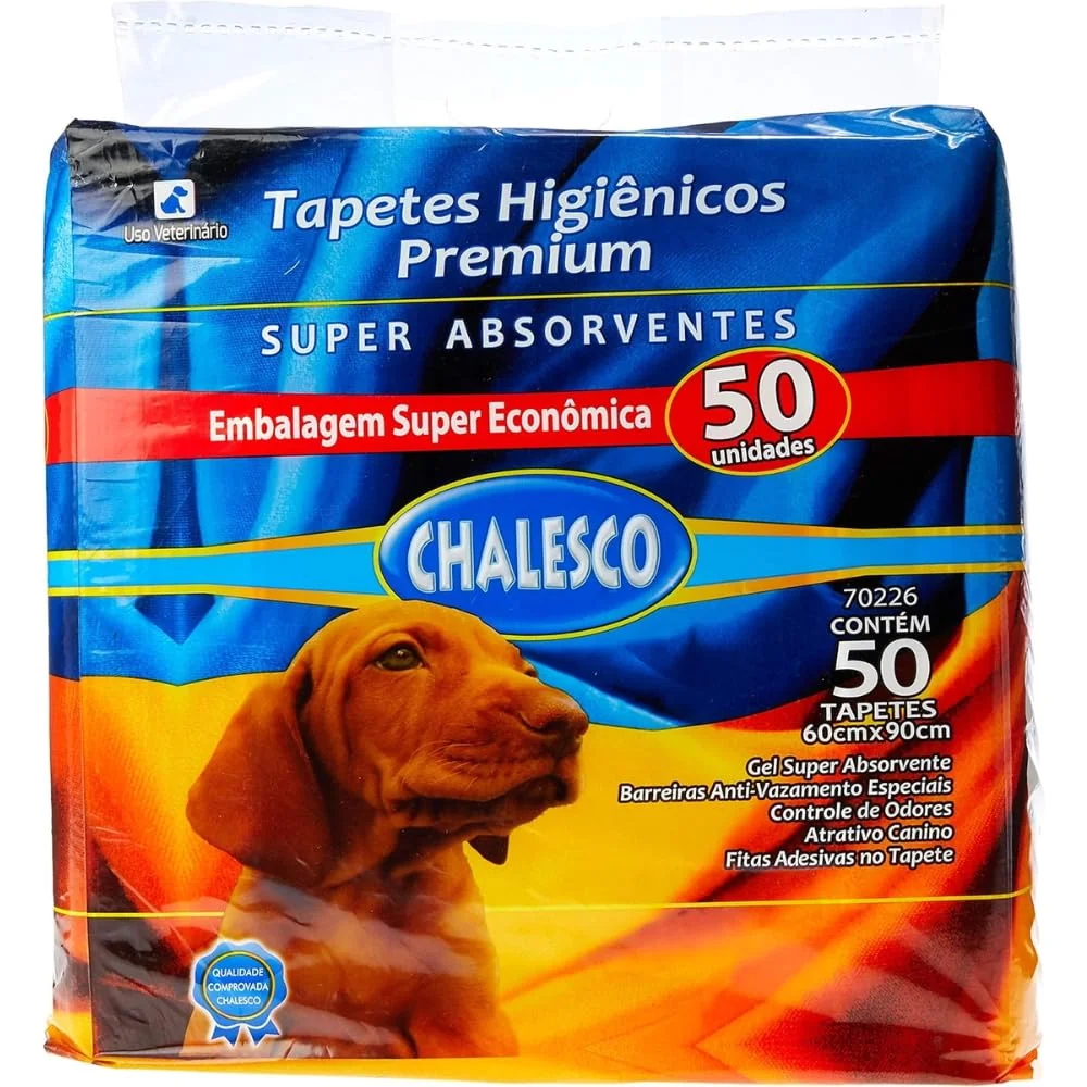 ATENÇÃO PAIS DE PETS, MELHOR CUSTO BENEFÍCIO 🐕 Chalesco Tapete Higiênico Premium para Cães 90 x 60 cm – Super Absorção, Controle de Odores e Base Antivazamento | 50 Unidades
