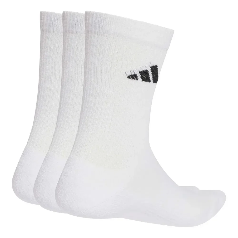 ✨adidas Esportivas Pares Unissex Meias Esport Acolchoadas 3 Pr Kc9624 Branco Lisa M✨️