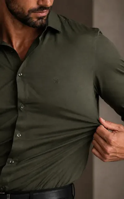 ⚫️ Camisa Social Masculina Slim Fit Premium Manga Longa
