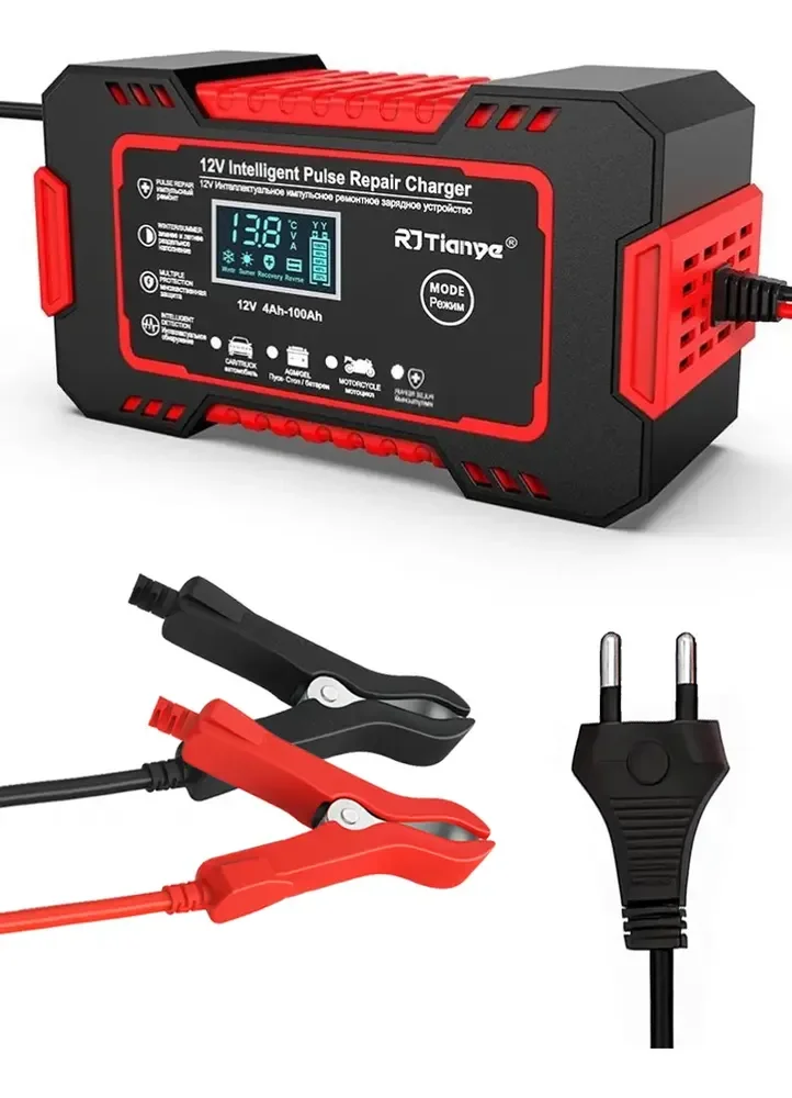 Carregador Inteligente De Bateria Automotiva Portátil 12v 6a