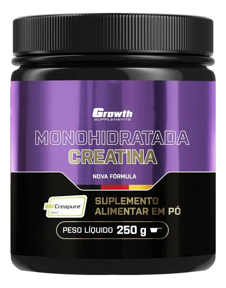Creatina Creapure 250g Growth Supplements Sem Sabor Em Po Suplemento Esportivo