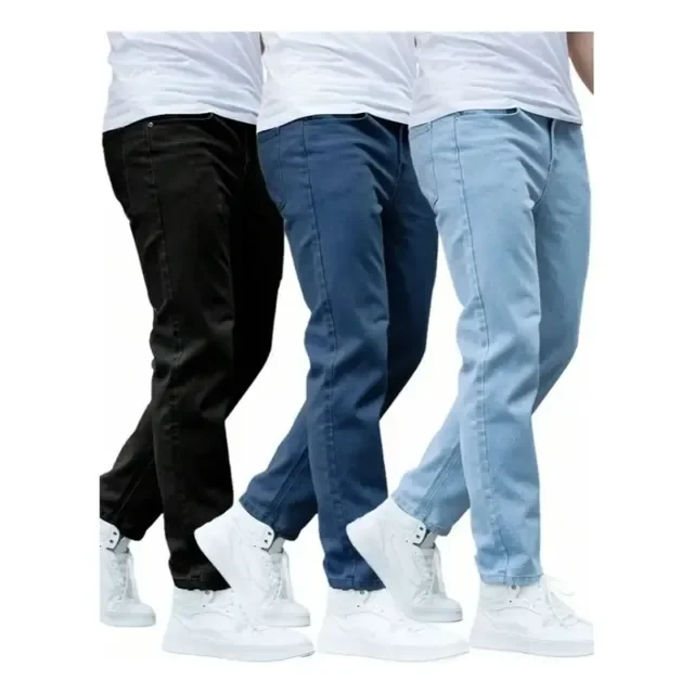 Kit com 3 Calças Jeans Skinny Tradicional