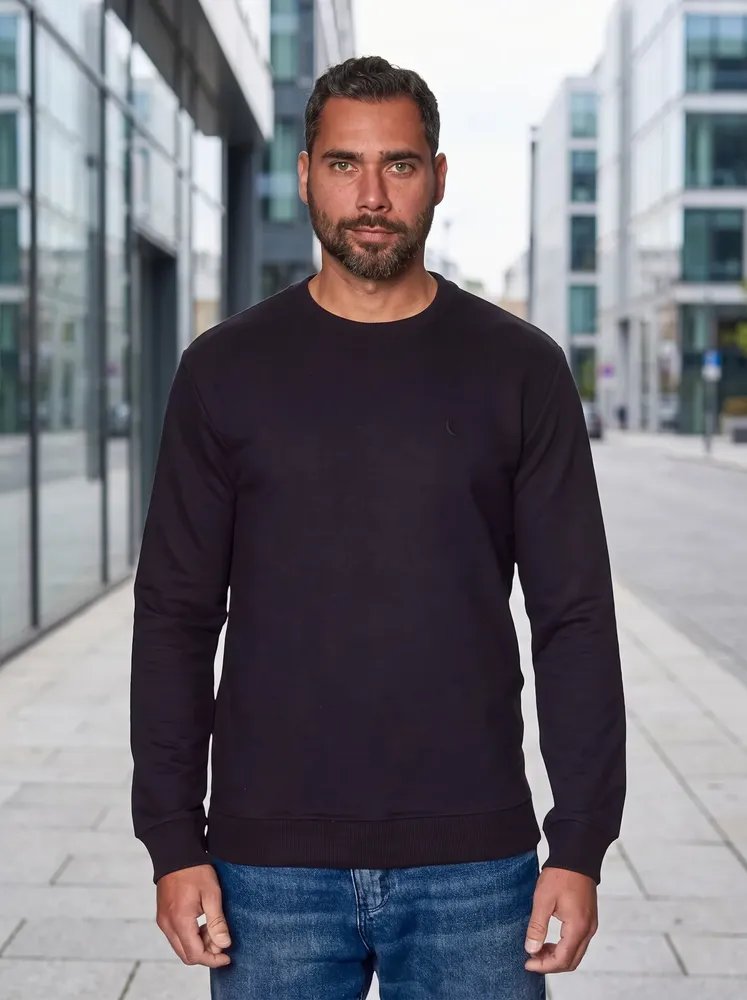 Suéter Moletom Reserva Masculino Básico New Preto Liso