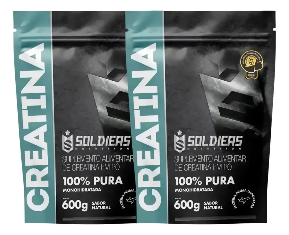 Creatina Monohidratada 1,2kg Soldiers Nutrition 100% Pura Sem Sabor
