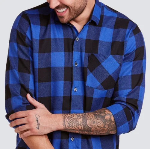 Camisa Xadrez Masculina Daze Modas Manga Longa Adulto