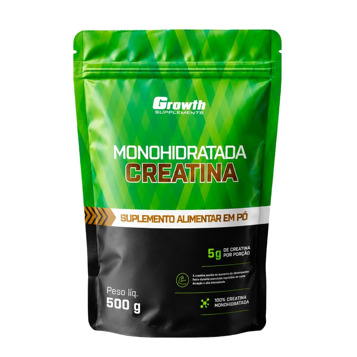 GROWTH 500G 💪🏼 Growth Supplements - Creatina 500g Pouch Treino Musculação Dieta Alta Performance - Growth Supplements