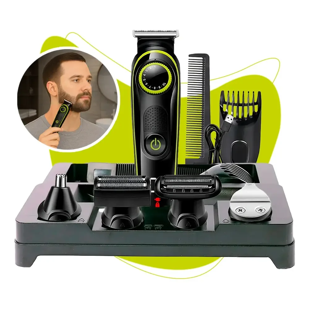 Máquina De Cortar Cabelo Fazer Barba B-Max Bmc036 5 Em 1 Cor Preto