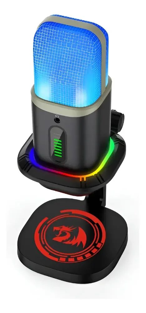 🛒Microfone Gamer Redragon Echowave RGB Preto Condensador