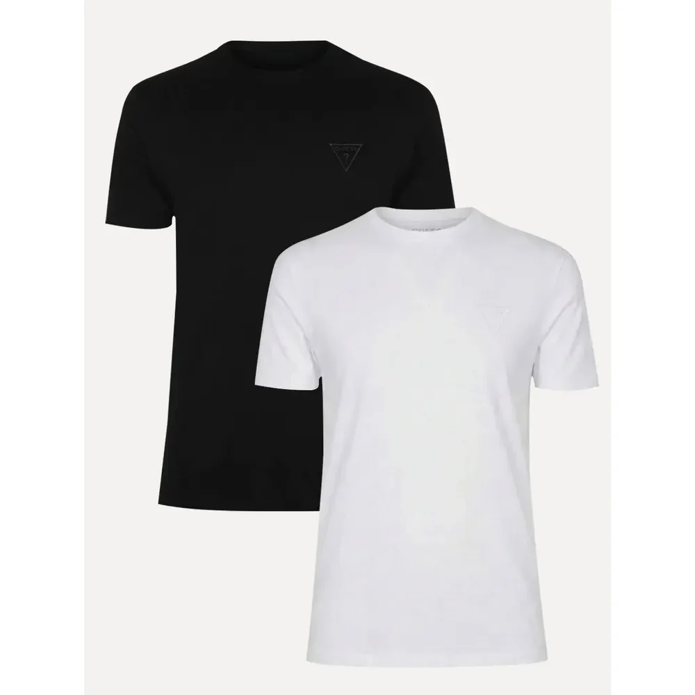 Kit Camisetas Guess Masculina Bordado Peito Preta/branca Preta/branca L/g