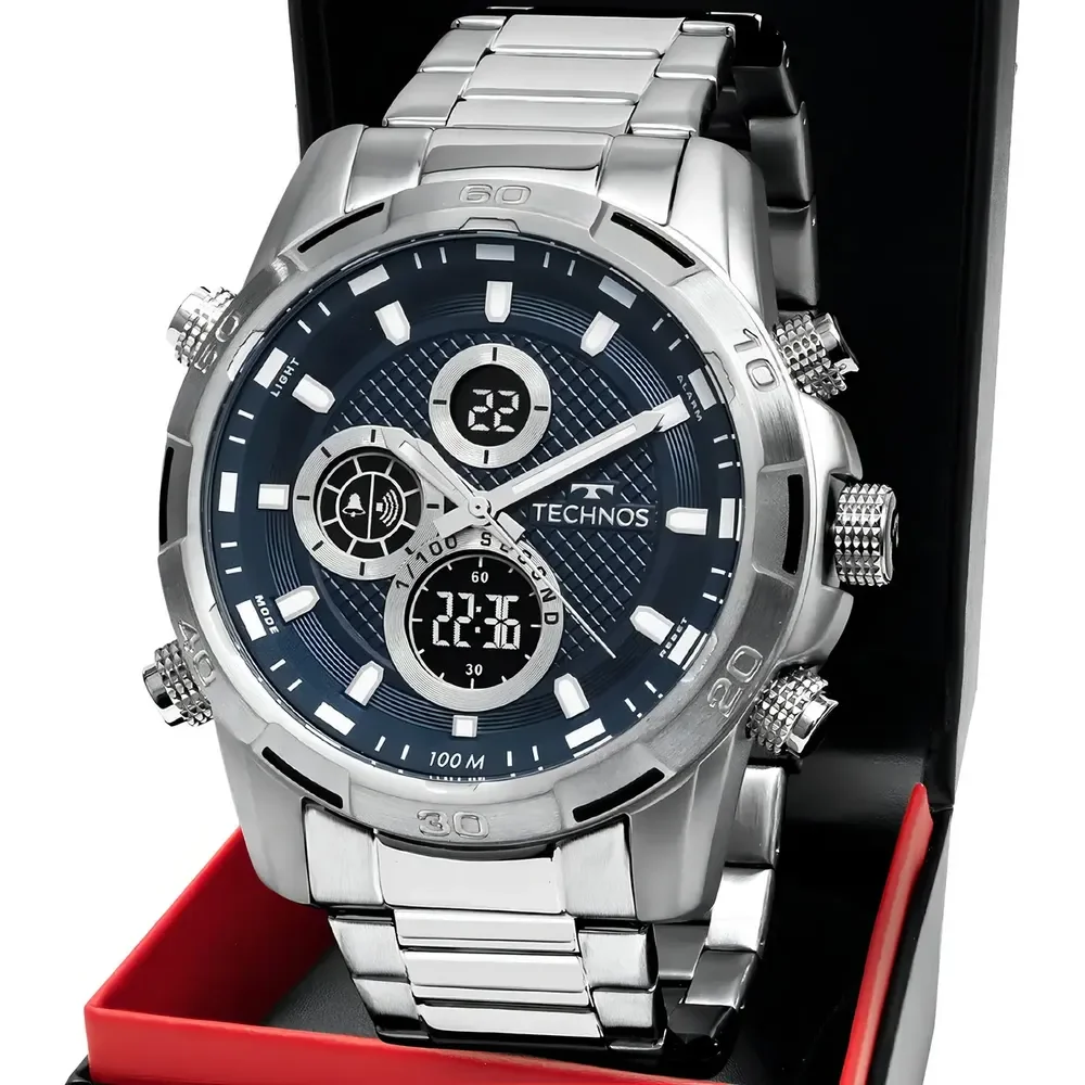 Relógio Technos Masculino Ts Digiana Prata - Bj4060aa/1a