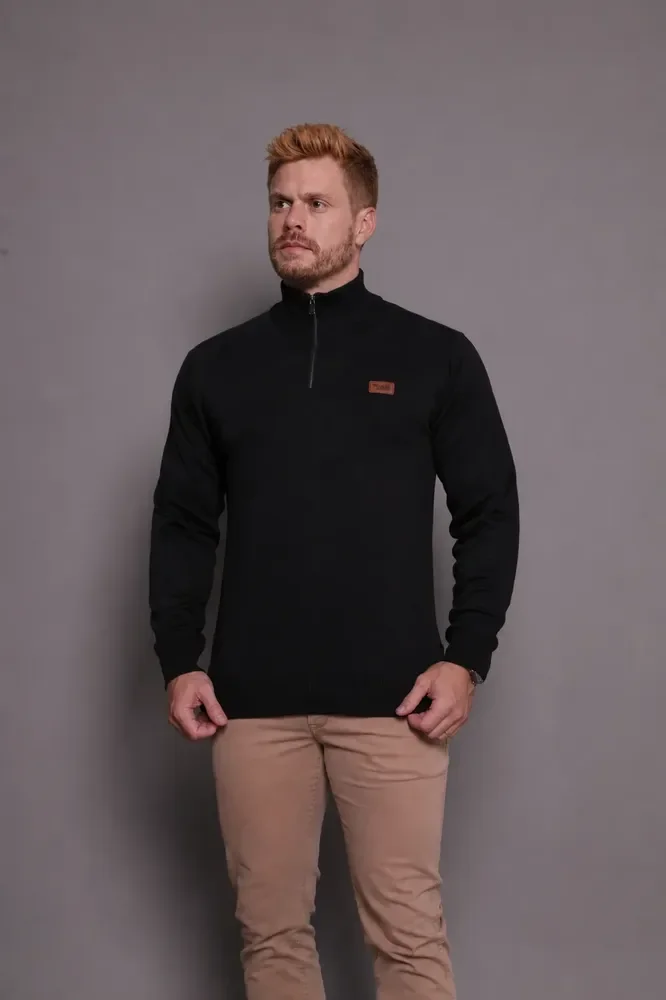 Suéter Masculino Zíper Gola Alta Red Nose (4 cores)