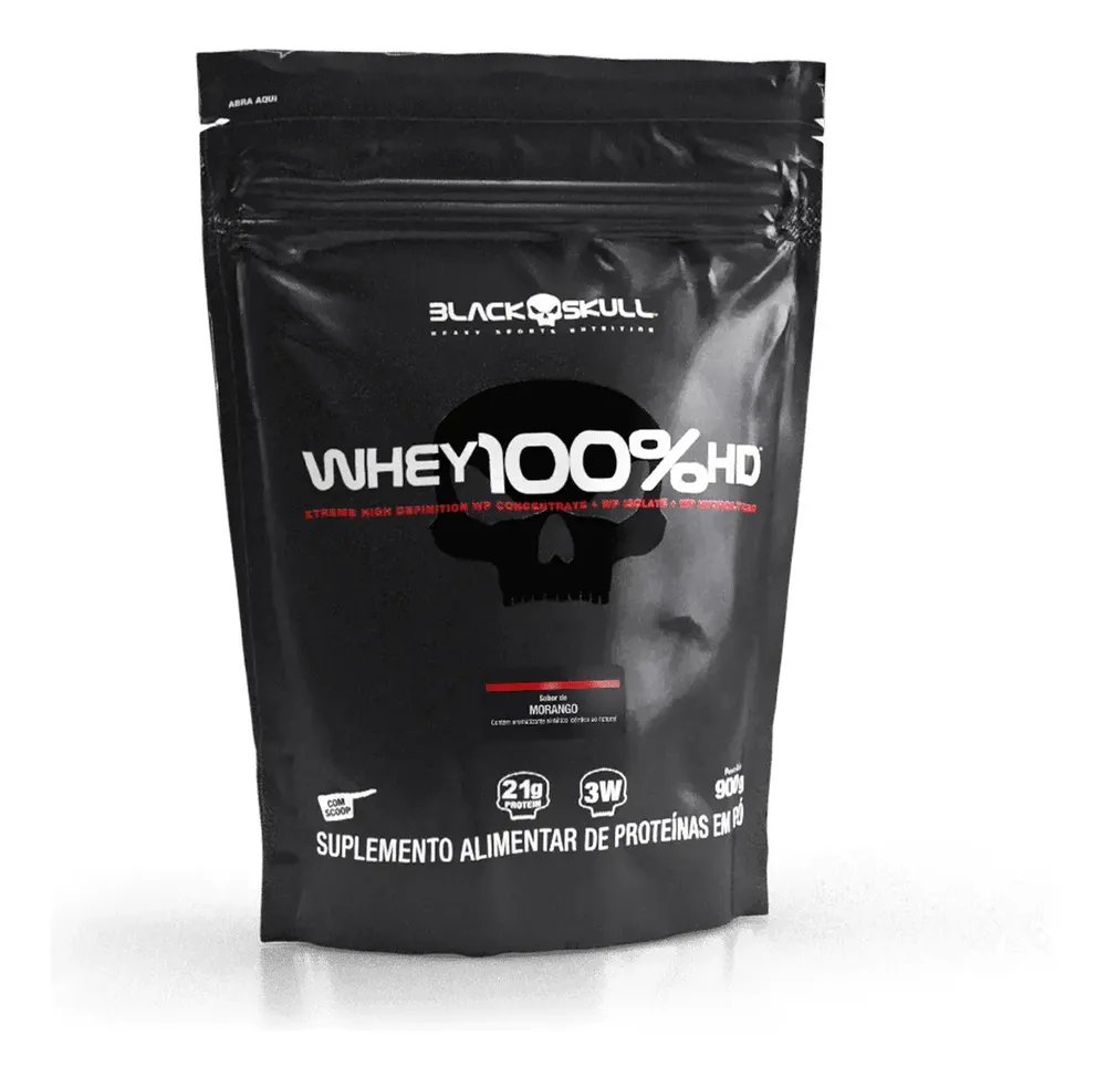 🔥Black Skull Whey 100% HD - Morango x 900g