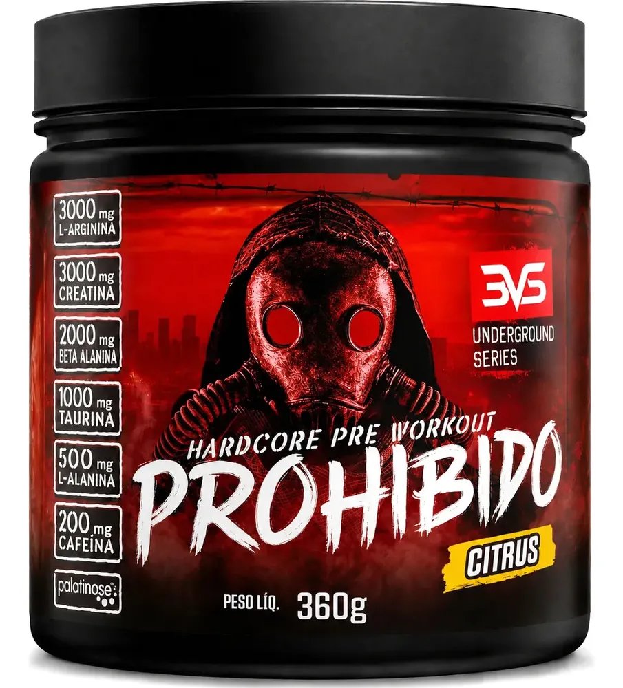 Prohibido Pre Treino 360g Sabor Citrus A Combinacao Perfeita De 8 Ingredientes Que Proporcionam…