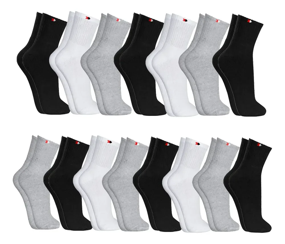 Kit 15 Pares Meias Sport Algodão Cano Médio Sandrini Confort