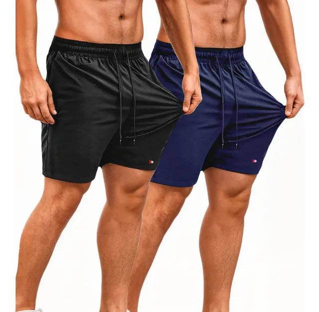 Kit 2 Shorts Bermuda Tactel Elástico Sandrini Academia Sport (P ao GG)