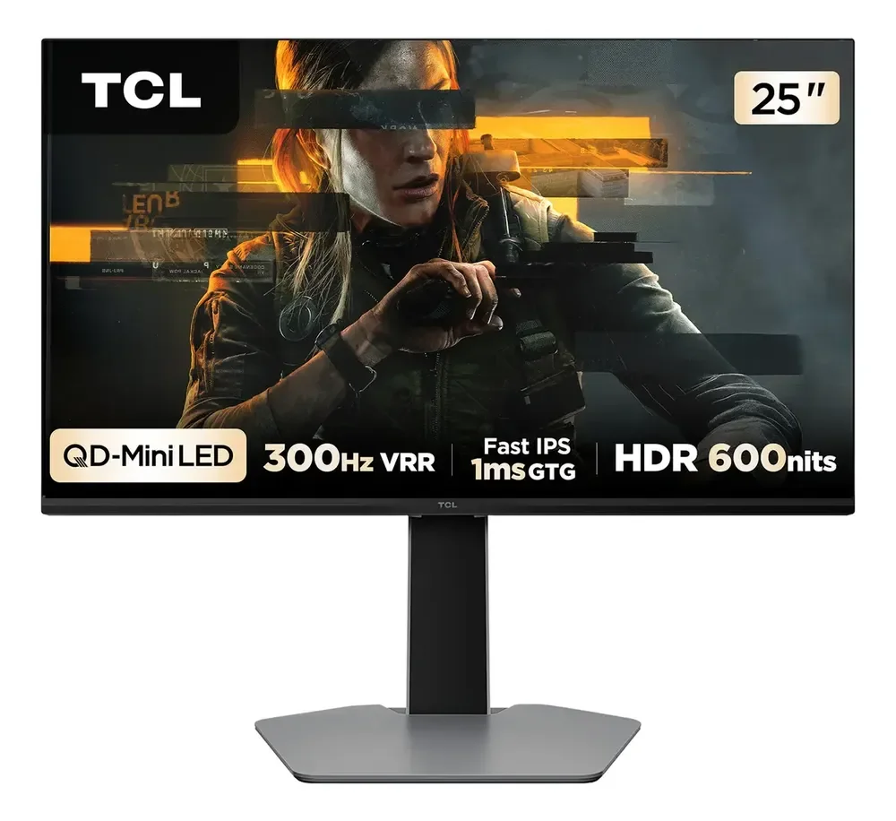 Monitor Gamer TCL 25" Mini LED Full HD G64 300Hz 1ms (GtG) Freesync HDR 600 nits 25G64