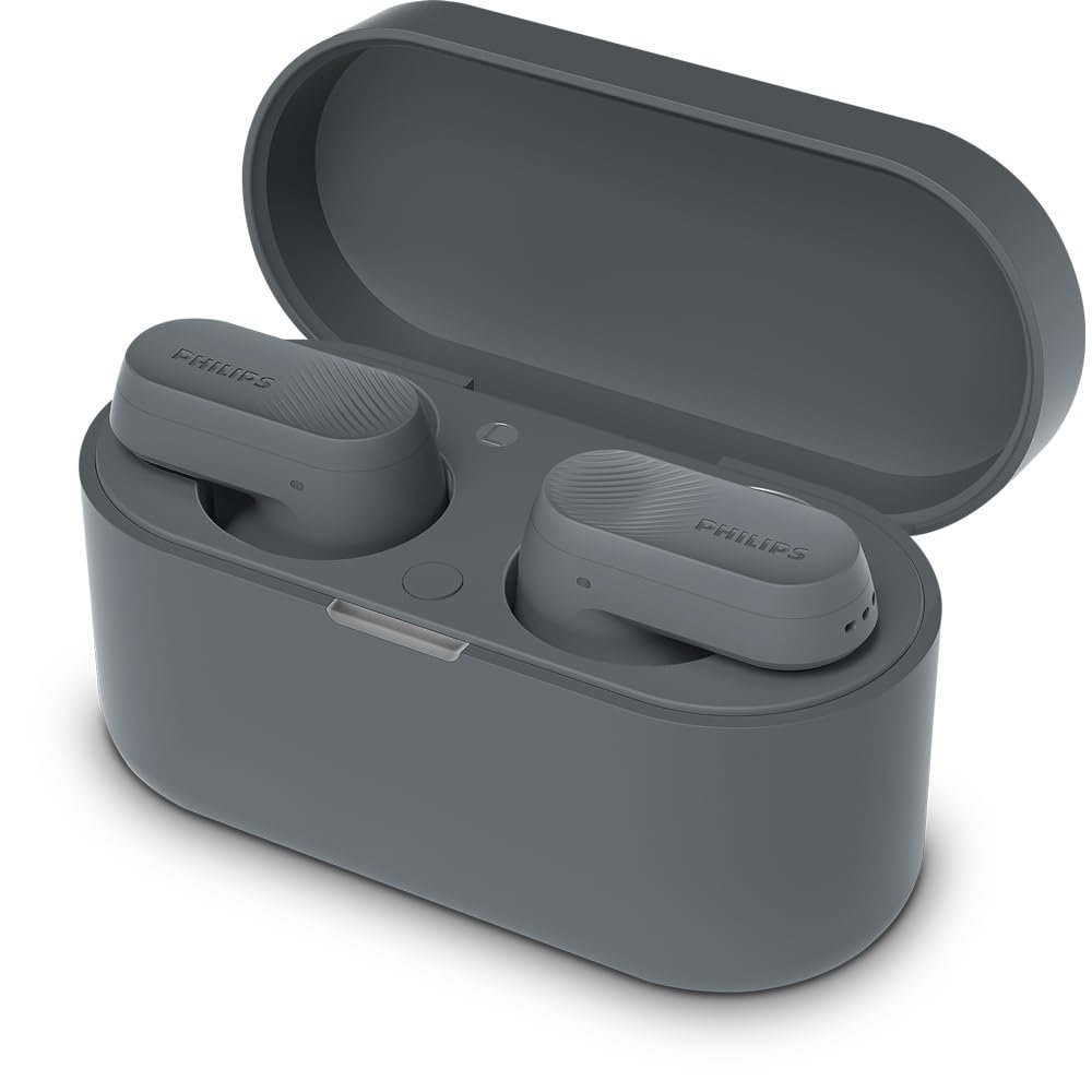 ✨PHILIPS, Fone de Ouvido Sem Fio TWS, TAT3509GY/00, Bluetooth, Com Cancelamento de Ruído Ativo ANC, Até 24 horas de bateria, Cinza✨️
