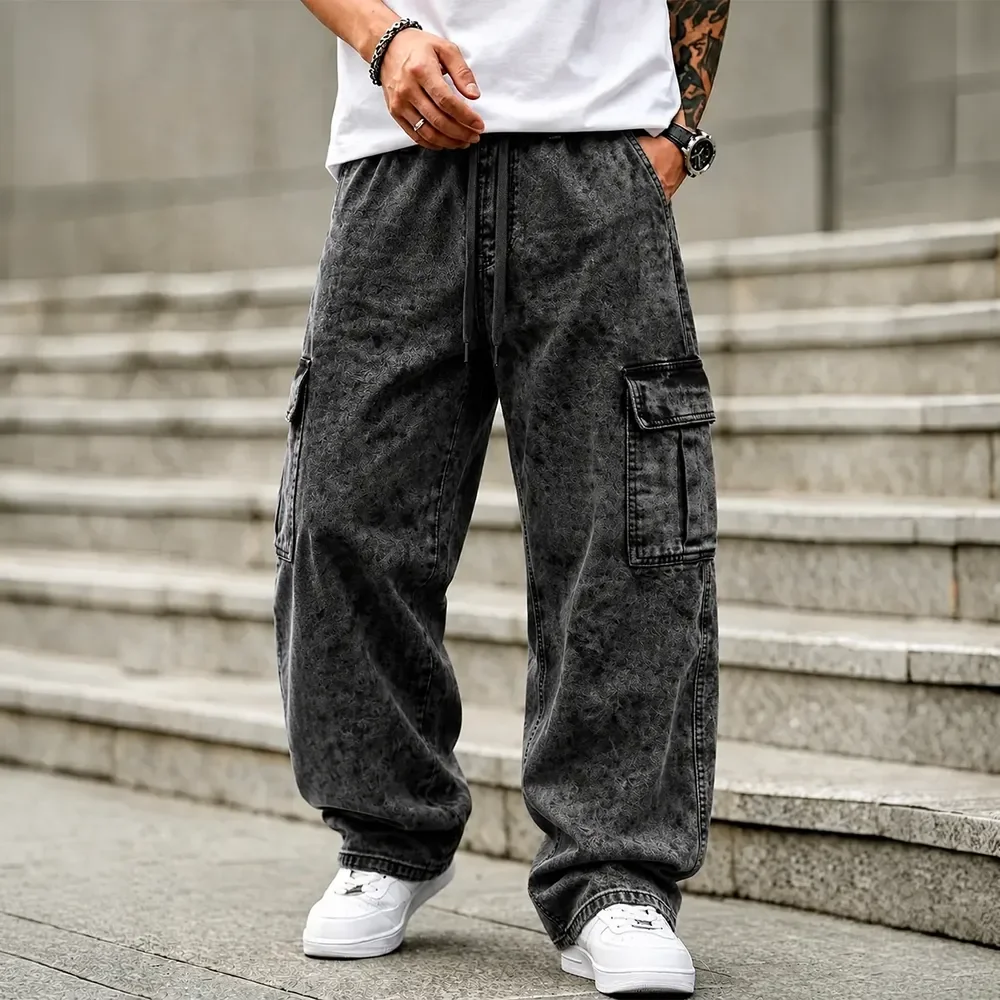 ⚫️ Calça Cargo Masculina Larga Skatista streetwear