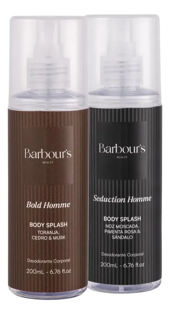 Body Splash Bold e Seduction Homme Barbour's 200ml