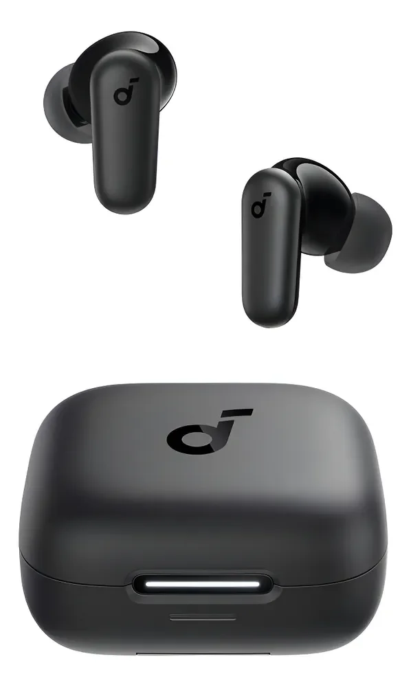 Fone de Ouvido Bluetooth 5.4 soundcore P30i da Anker, Cancelamento de Ruído Adaptativo, Graves Poderosos, 45H de Reprodução, Estojo 2-em-1 com Suporte para Celular, IP54, Fone sem fio TWS, Preto
