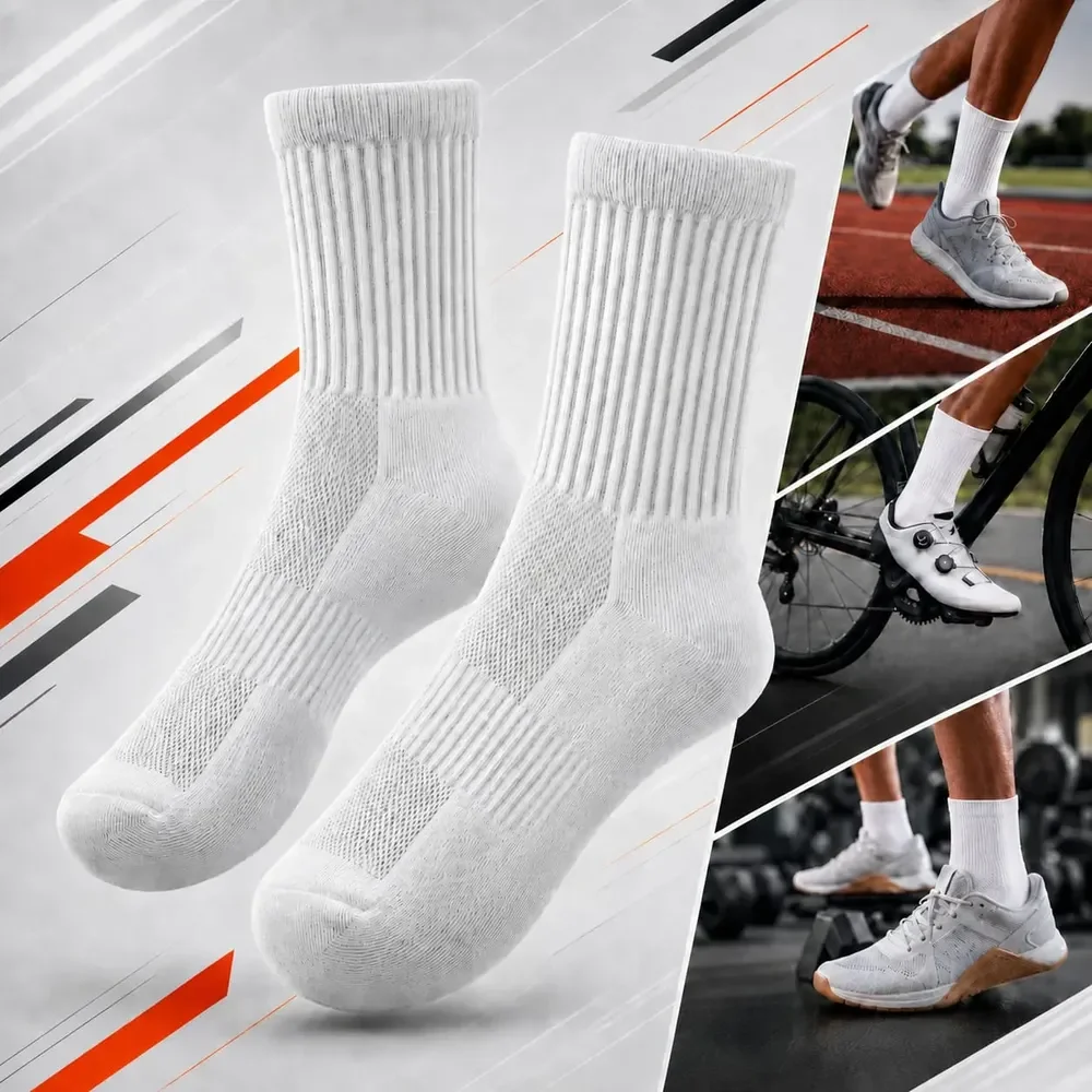 Kit 5 Pares Meias Poliamida Esportiva