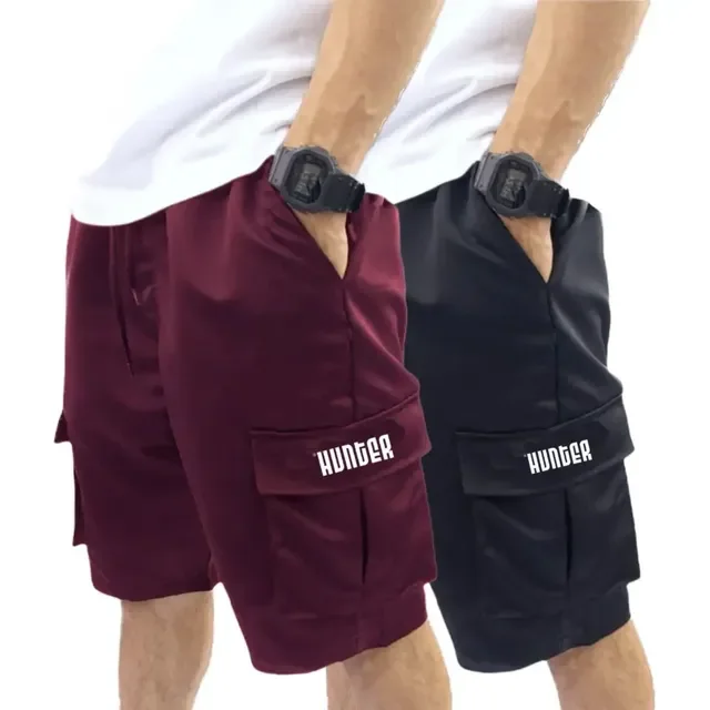 ⚫️ Kit 2 Bermudas Corta Vento Bolso Cargo Hunter Colors Verão