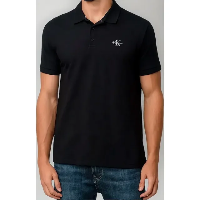 Polo Calvin Klein Jeans Piquet Regular Re Issue Preta