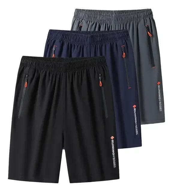 Kit com 3 Bermudas Secagem Rápida Academia