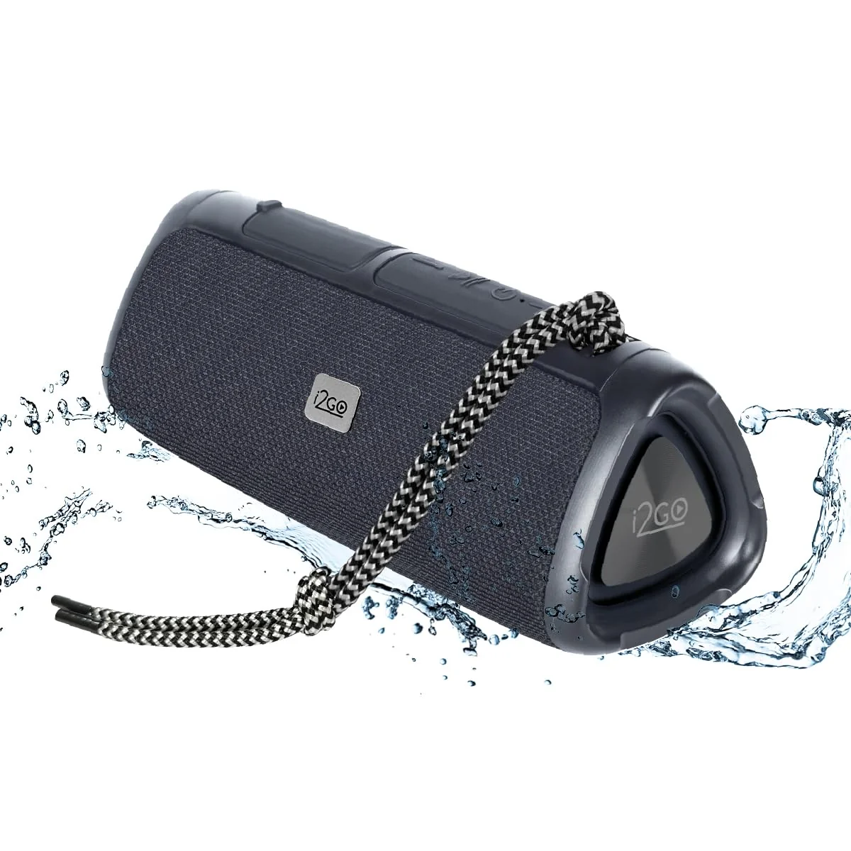 I2GO, Caixa De Som Bluetooth 3 Angle Sound. 12W RMS, Resistente à Água, Preto