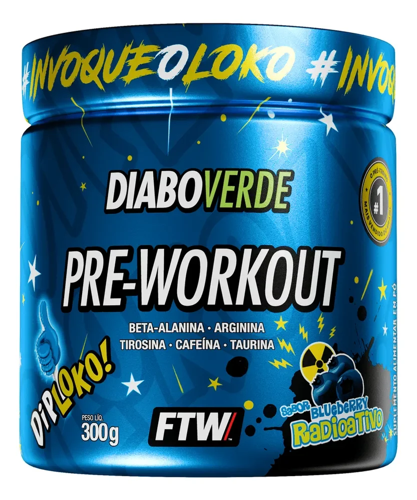 Pre Treino Dip Loko! Ftw - Diabo Verde Blueberry Radioativo