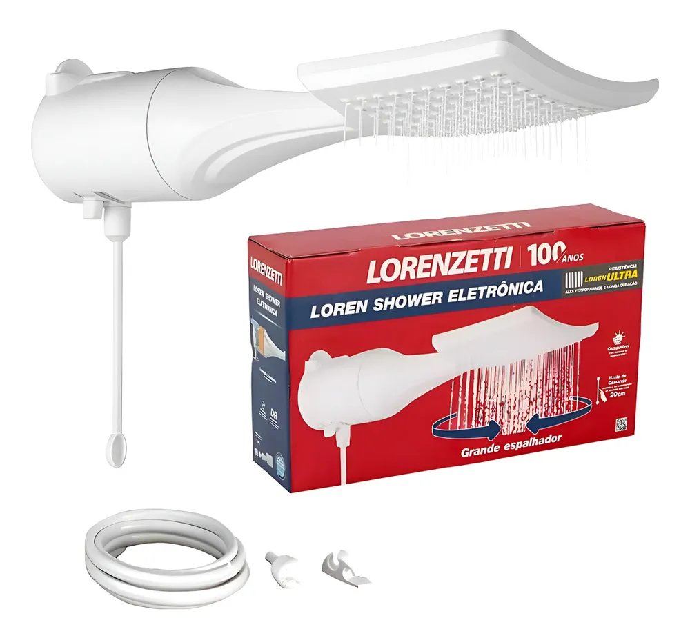 Chuveiro Loren Shower eletronico Ultra Branco 7500W 220V lorenzetti