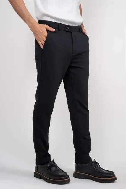 Calça Social Alfaiataria Malha Elastano Stretch