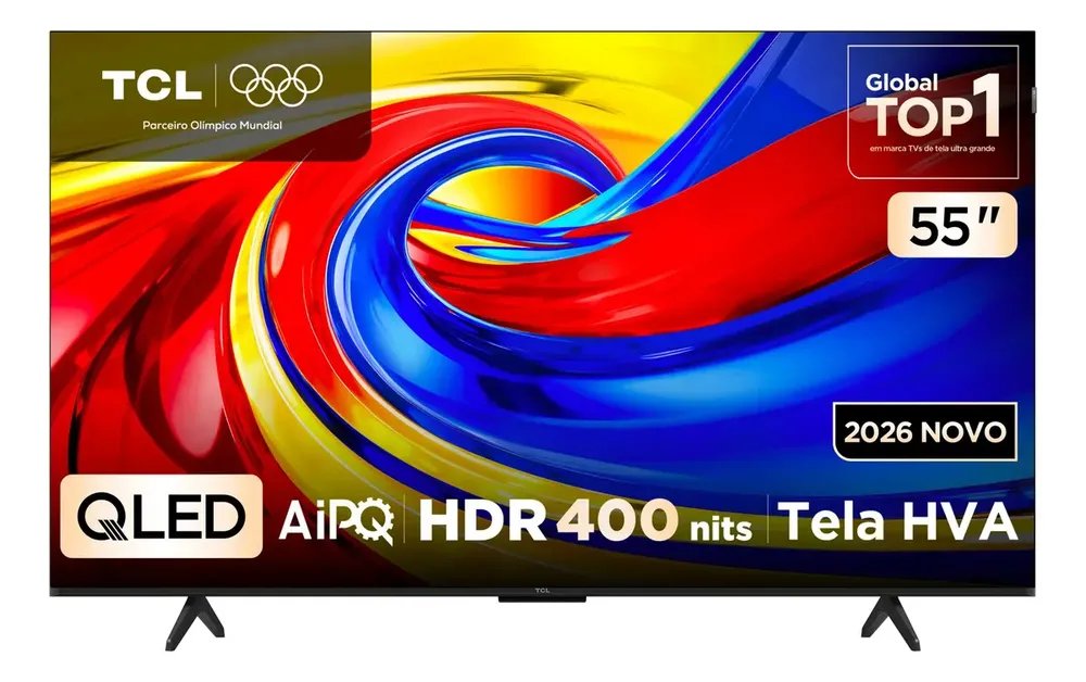 Smart TV TCL 55 Polegadas QLED 4K P7L WiFi Bluetooth Google TV HDR10+ 120 Hz VRR AIPQ 55P7L