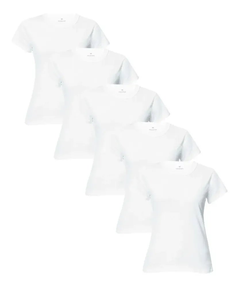 Kit 5 Camisetas Manga Curta Hering