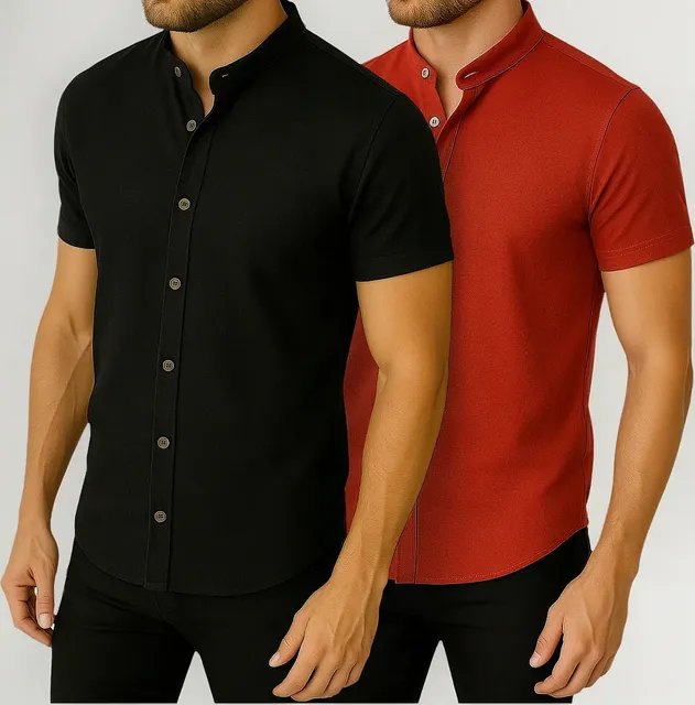 Kit 2 Camisas Gola Padre (M ao GG)