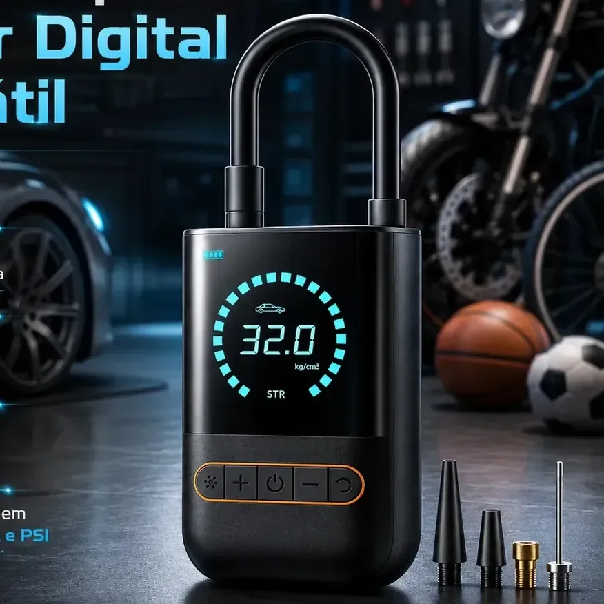 Compressor de Ar Digital Portátil 150Psi 4000mah