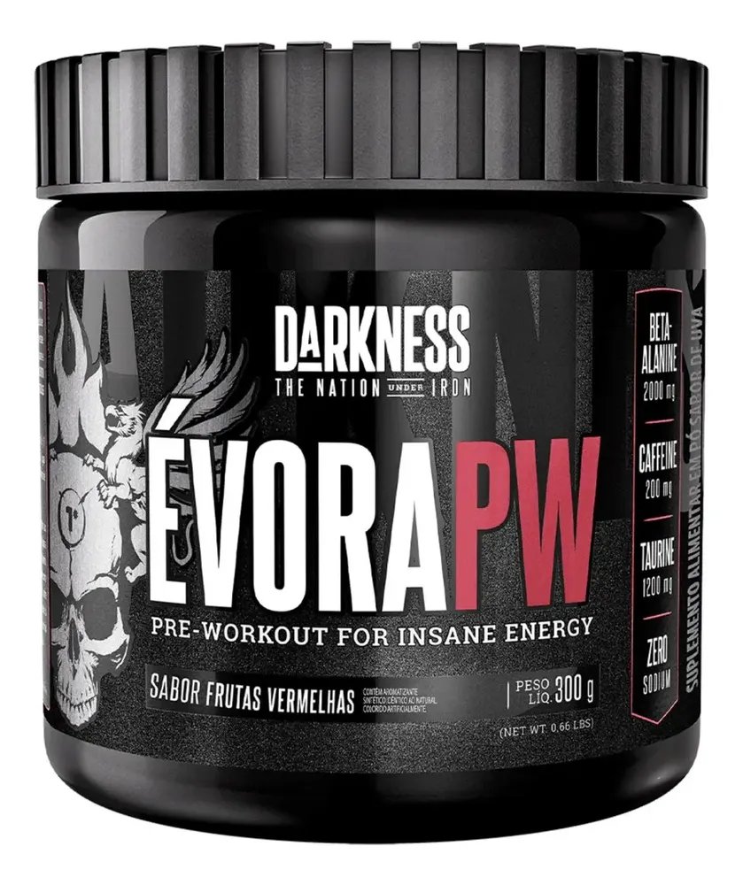 Evora Pre Treino Frutas Vermelhas 300g Darkness